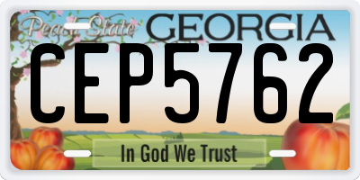 GA license plate CEP5762