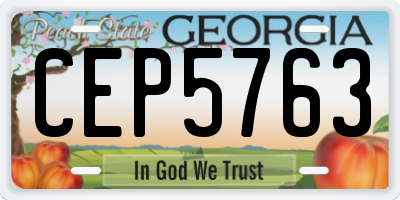 GA license plate CEP5763