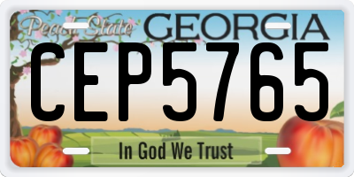 GA license plate CEP5765