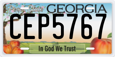 GA license plate CEP5767