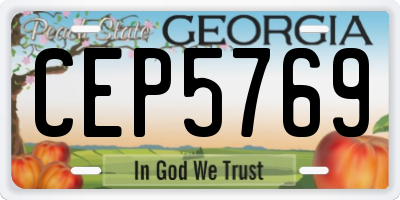GA license plate CEP5769