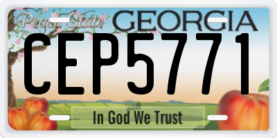 GA license plate CEP5771