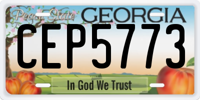 GA license plate CEP5773