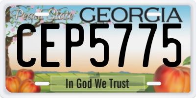 GA license plate CEP5775