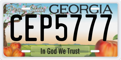 GA license plate CEP5777