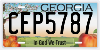 GA license plate CEP5787