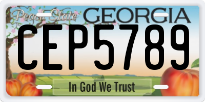 GA license plate CEP5789