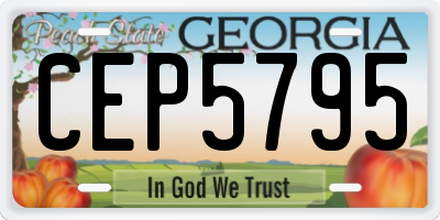 GA license plate CEP5795