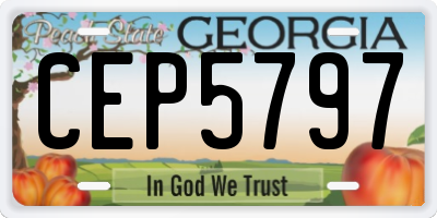 GA license plate CEP5797