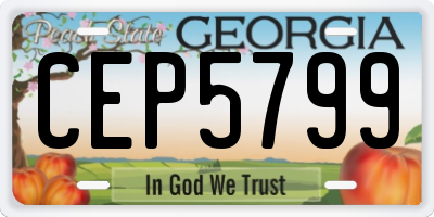 GA license plate CEP5799