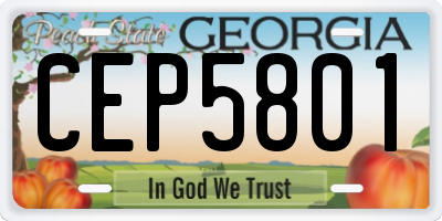 GA license plate CEP5801