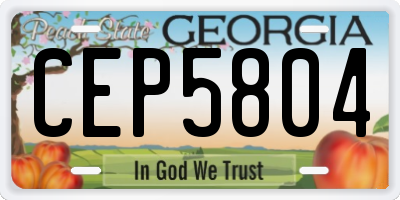 GA license plate CEP5804