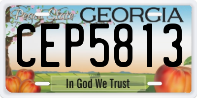 GA license plate CEP5813