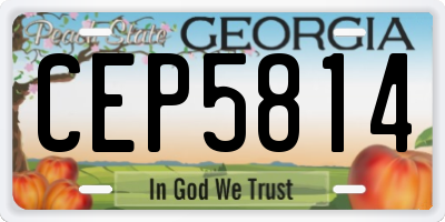 GA license plate CEP5814