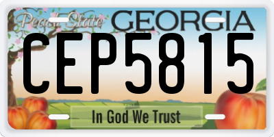 GA license plate CEP5815