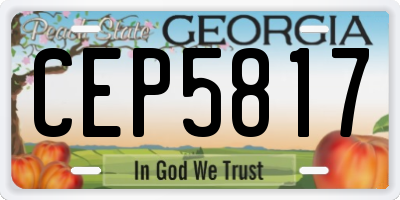 GA license plate CEP5817