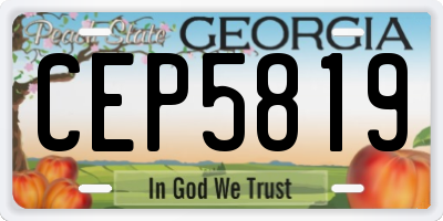 GA license plate CEP5819