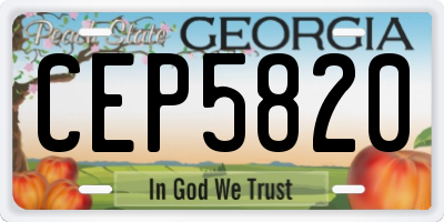 GA license plate CEP5820