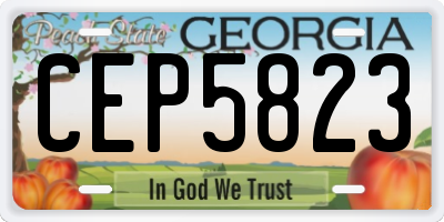 GA license plate CEP5823