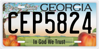 GA license plate CEP5824