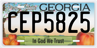 GA license plate CEP5825