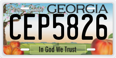GA license plate CEP5826