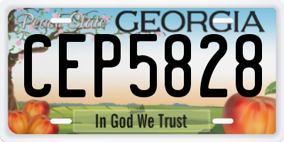 GA license plate CEP5828