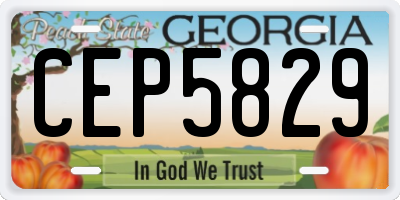 GA license plate CEP5829