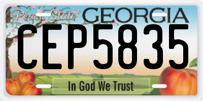 GA license plate CEP5835