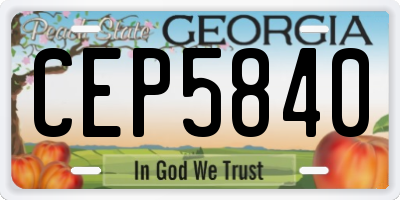 GA license plate CEP5840
