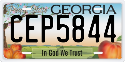 GA license plate CEP5844