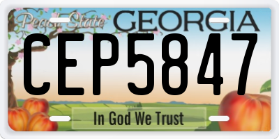 GA license plate CEP5847