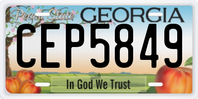 GA license plate CEP5849