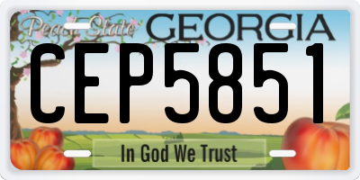 GA license plate CEP5851