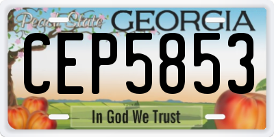 GA license plate CEP5853