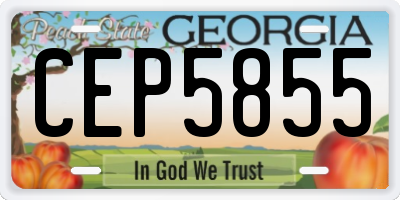 GA license plate CEP5855
