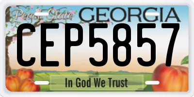 GA license plate CEP5857