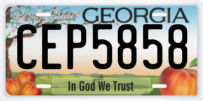 GA license plate CEP5858