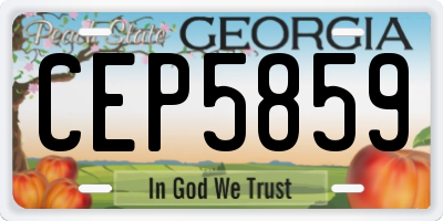 GA license plate CEP5859