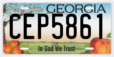 GA license plate CEP5861