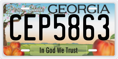 GA license plate CEP5863