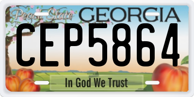 GA license plate CEP5864