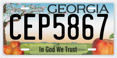GA license plate CEP5867