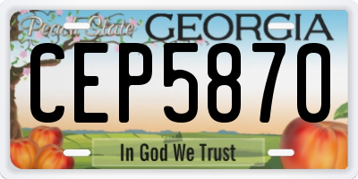 GA license plate CEP5870