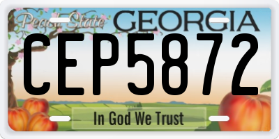 GA license plate CEP5872