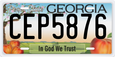 GA license plate CEP5876