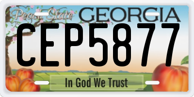 GA license plate CEP5877