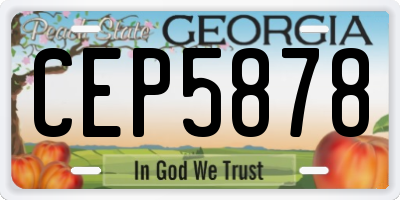 GA license plate CEP5878