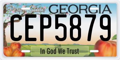 GA license plate CEP5879