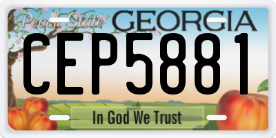 GA license plate CEP5881